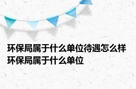 环保局属于什么单位待遇怎么样 环保局属于什么单位