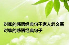 对家的感悟经典句子家人怎么写 对家的感悟经典句子 