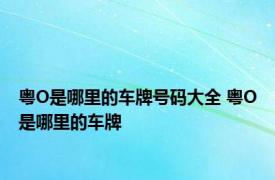 粤O是哪里的车牌号码大全 粤O是哪里的车牌