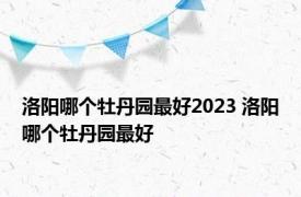 洛阳哪个牡丹园最好2023 洛阳哪个牡丹园最好 