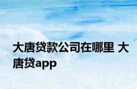 大唐贷款公司在哪里 大唐贷app 