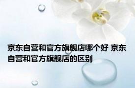 京东自营和官方旗舰店哪个好 京东自营和官方旗舰店的区别