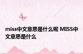 miss中文意思是什么呢 MISS中文意思是什么