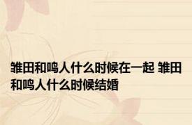 雏田和鸣人什么时候在一起 雏田和鸣人什么时候结婚