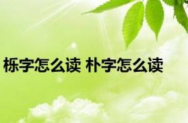 栎字怎么读 朴字怎么读 