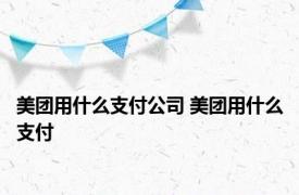 美团用什么支付公司 美团用什么支付 