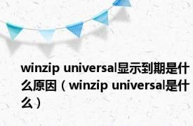 winzip universal显示到期是什么原因（winzip universal是什么）