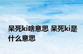 呆死ki啥意思 呆死ki是什么意思 