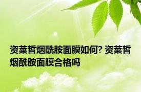 资莱皙烟酰胺面膜如何? 资莱皙烟酰胺面膜合格吗