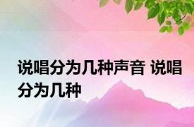 说唱分为几种声音 说唱分为几种