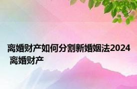 离婚财产如何分割新婚姻法2024 离婚财产 