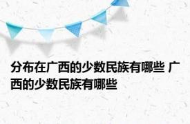 分布在广西的少数民族有哪些 广西的少数民族有哪些