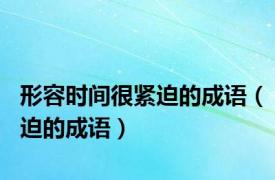 形容时间很紧迫的成语（迫的成语）