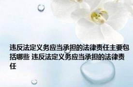 违反法定义务应当承担的法律责任主要包括哪些 违反法定义务应当承担的法律责任 