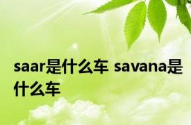 saar是什么车 savana是什么车