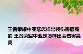 王者荣耀中亚瑟怎样出装伤害最高的 王者荣耀中亚瑟怎样出装伤害最高