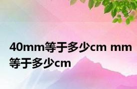 40mm等于多少cm mm等于多少cm 