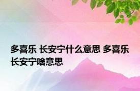 多喜乐 长安宁什么意思 多喜乐长安宁啥意思