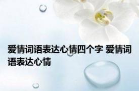 爱情词语表达心情四个字 爱情词语表达心情 