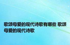 歌颂母爱的现代诗歌有哪些 歌颂母爱的现代诗歌 