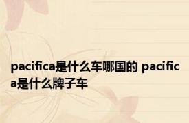 pacifica是什么车哪国的 pacifica是什么牌子车