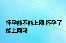 怀孕能不能上网 怀孕了能上网吗 