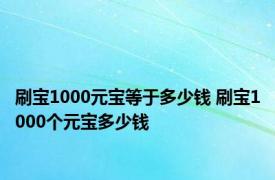 刷宝1000元宝等于多少钱 刷宝1000个元宝多少钱 