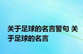 关于足球的名言警句 关于足球的名言