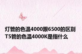 灯管的色温4000跟6500的区别 T5管的色温4000K是指什么