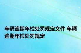 车辆逾期年检处罚规定文件 车辆逾期年检处罚规定