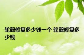 轮毂修复多少钱一个 轮毂修复多少钱 