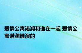 爱情公寓诺澜和谁在一起 爱情公寓诺澜谁演的