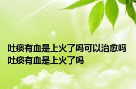 吐痰有血是上火了吗可以治愈吗 吐痰有血是上火了吗 