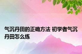 气沉丹田的正确方法 初学者气沉丹田怎么练