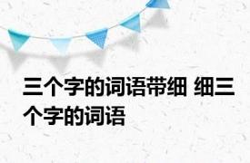 三个字的词语带细 细三个字的词语 