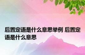 后置定语是什么意思举例 后置定语是什么意思