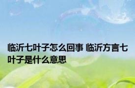 临沂七叶子怎么回事 临沂方言七叶子是什么意思