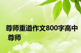 尊师重道作文800字高中 尊师 