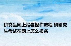 研究生网上报名操作流程 研研究生考试在网上怎么报名