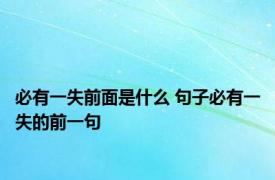 必有一失前面是什么 句子必有一失的前一句