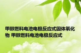 甲醇燃料电池电极反应式固体氧化物 甲醇燃料电池电极反应式 