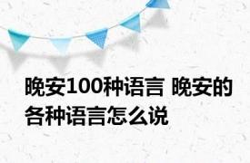 晚安100种语言 晚安的各种语言怎么说