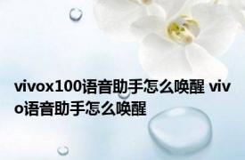 vivox100语音助手怎么唤醒 vivo语音助手怎么唤醒 