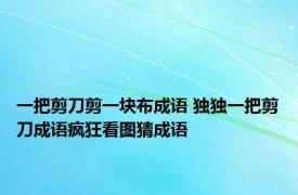 一把剪刀剪一块布成语 独独一把剪刀成语疯狂看图猜成语