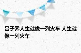 吕子乔人生就像一列火车 人生就像一列火车 