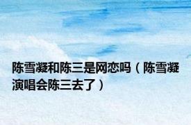 陈雪凝和陈三是网恋吗（陈雪凝演唱会陈三去了）