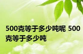 500克等于多少吨呢 500克等于多少吨 