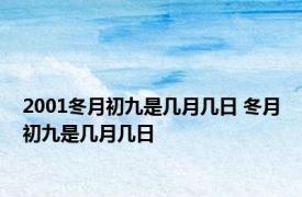 2001冬月初九是几月几日 冬月初九是几月几日 