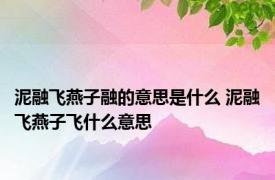 泥融飞燕子融的意思是什么 泥融飞燕子飞什么意思