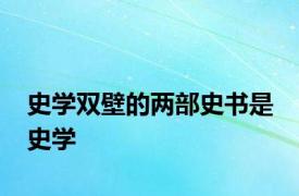 史学双壁的两部史书是 史学 